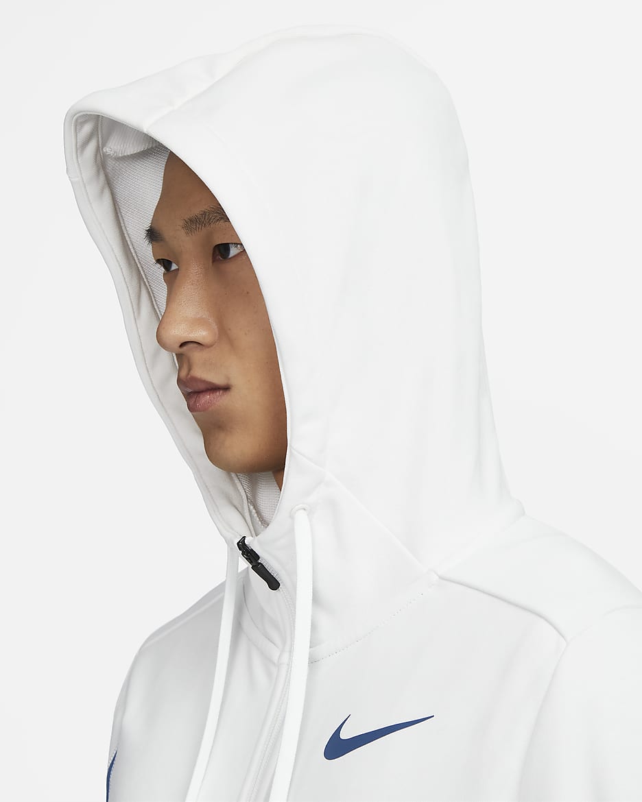 Nike dri fit hoodie white on sale